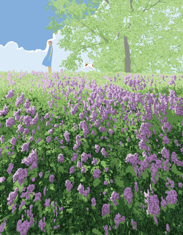 고스, 라벤더 언덕에서, 2024, 캔버스에 아크릴, 116.8x91cm