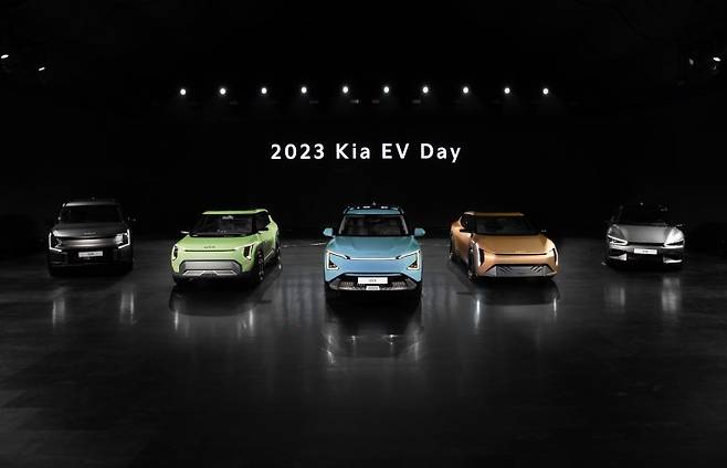 기아 EV5, EV4 콘셉트, EV3 콘셉트 등. 기아 제공
