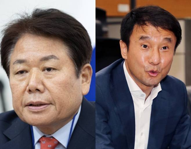 국민의힘 정양석 선거대책부위원장(왼)·민주당 한병도 총선전략본부장. 연합뉴스