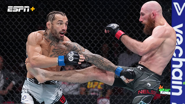 카일 넬슨(오른쪽)이 블레이크 빌더와 UFC289에서 겨루고 있다. 사진=ESPN+ 영상 섬네일