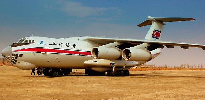 북한 고려항공 IL-76MD 화물기. 지난해 북한이 해당 화물기 3대를 조기경보통제기로 개량하고 있는 정황이 포착됐다. [위키피디아]