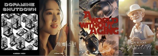 국민대 AI디자인학과 'AI 주간'(AI WEEK)에 선보인 재학생 작품 포스터 [국민대 AI디자인학과 제공]