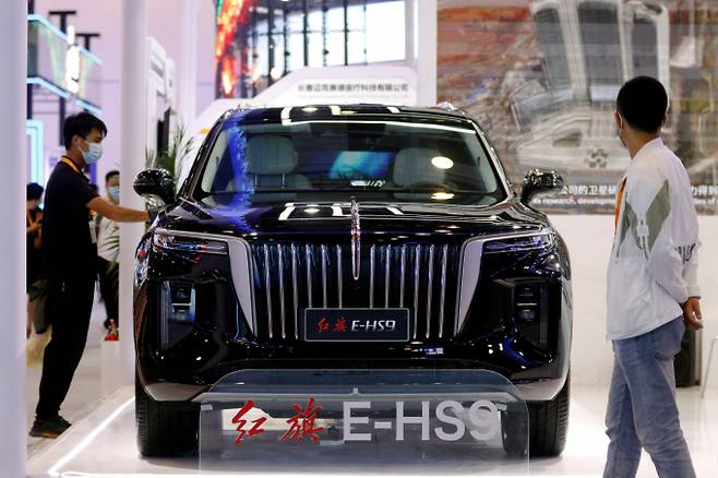 홍치는 대형 전기SUV E-HS9를 선보이며 자신감을 드러냈다. /사진=로이터