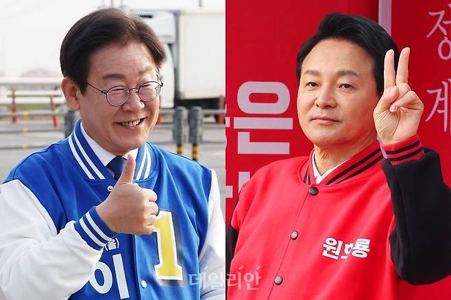 8일 오전 인천 계양을 선거구에서 이재명 더불어민주당 후보와 원희룡 국민의힘 후보가 각각 선거 운동에 나서 시민들에게 지지를 호소하고 있다. ⓒ데일리안 홍금표 기자