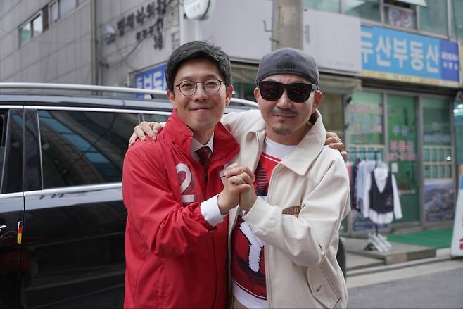 김병민 서울 광진갑 국민의힘 후보와 가수 박상민씨/ 사진=김병민 캠프