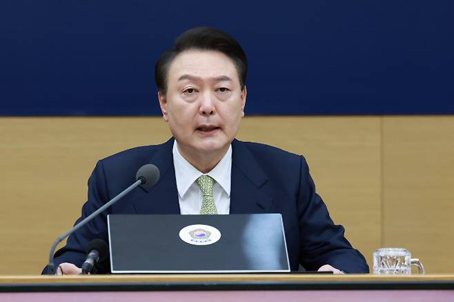 발언하는 윤석열 대통령. 연합뉴스