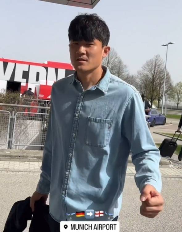 김민재가 런던으로 향하는 모습이 포착됐다. 사진=바이에른 뮌헨 공식 SNS