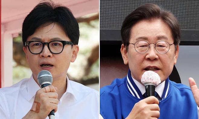한동훈 국민의힘 비대위원장(왼쪽),&nbsp;이재명 더불어민주당 대표. 연합뉴스·세계일보자료사진