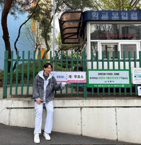 방송인 장성규의 22대 총선 투표 인증사진. 사진 장성규 SNS 캡쳐