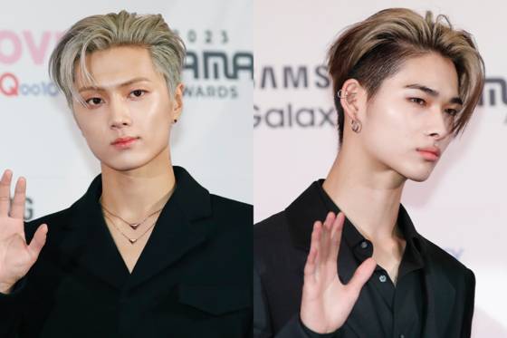 Members Jay, left, and Ni-ki of boy band Enhypen on Nov. 28, 2023 [NEWS1]