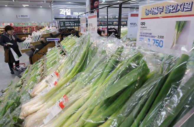 주요 농축산물 가격이 오르락내리락 하고 있다. 사진은 서울 한 대형마트 채소코너의 모습. /사진=뉴시스