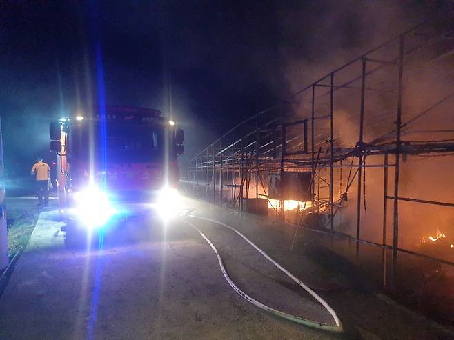 [진주=뉴시스] 진주 시설하우스 화재.(사진=뉴시스DB).photo@newsis.com *재판매 및 DB 금지