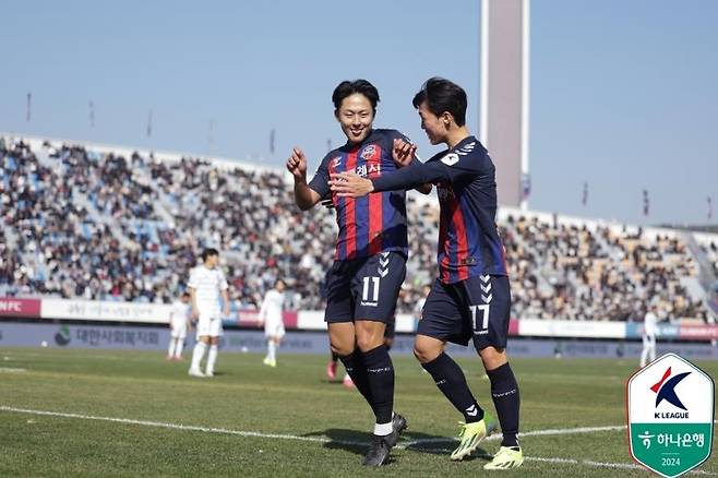 이승우의 득점 세리머니 [한국프로축구연맹 제공. 재판매 및 DB 금지]