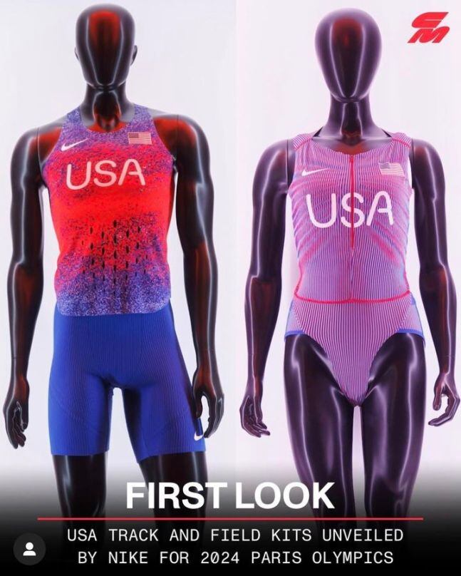 나이키가 공개한 미국 여성 육상 대표팀 선수의 경기복(오른쪽). 남성 경기복보다 골판이 깊게 파여 성차별적이라는 논란이 일었다. /시티우스 인스타그램 캡처