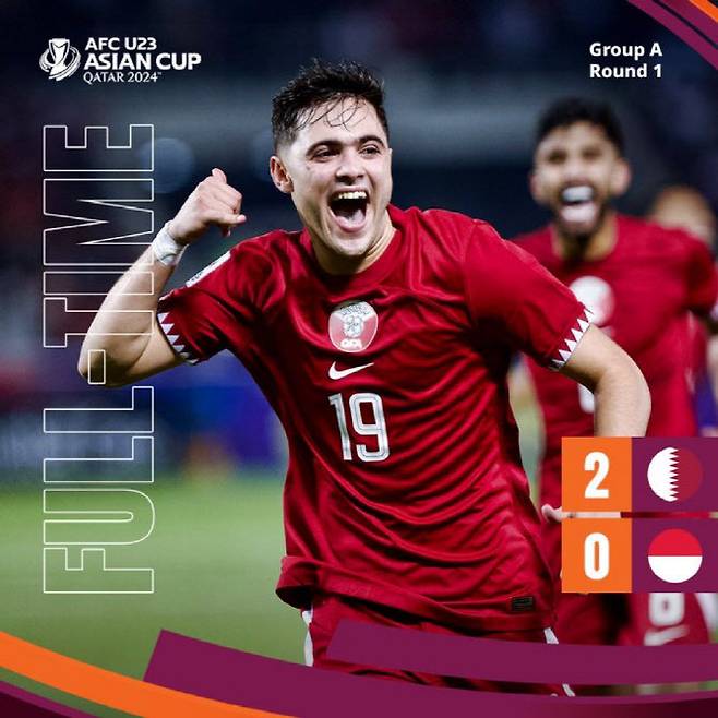 개최국 카타르가 인도네시아를 제압했다. 사진=AFC U-23 아시안컵