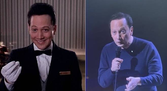 롭슈나이더가 ‘나홀로집에2’에 등장한 장면(왼쪽). 스탠드업 코미디 공연을 하고 있는 롭슈나이더. 사진=영화 ‘나홀로집에2 캡처, 넷플릭스