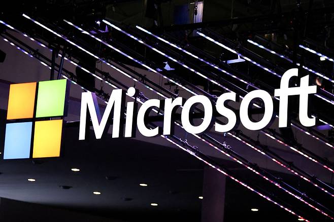 FILE PHOTO: Microsoft logo is seen at the Mobile World Congress (MWC) in Barcelona, Spain February 27, 2024. REUTERS/Bruna Casas/File Photo