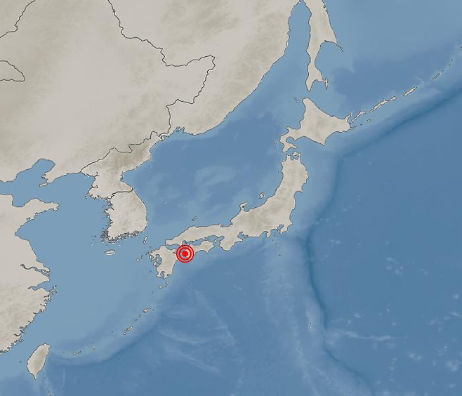 일본 지진 발생 위치. [이미지출처=기상청 날씨누리]