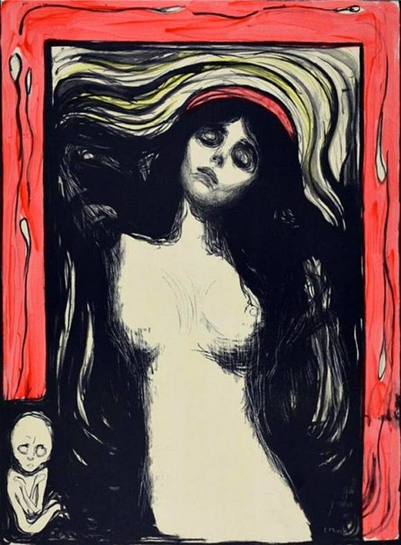 뭉크, ‘마돈나’, 1895, 석판화, 65.5x48.5cm, 개인소장.