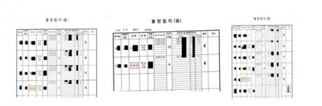 검찰이 공개한 출정일지. 이미지=수원지검