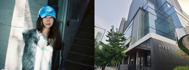 민희진 어도어 대표(왼쪽), 서울 용산구 소재 하이브 신사옥 /사진= 지선우 기자