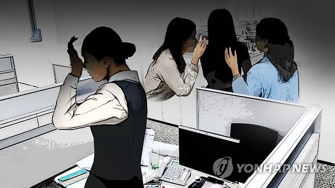 직장내 왕따, 소외 직장인(CG) [연합뉴스TV 캡처]