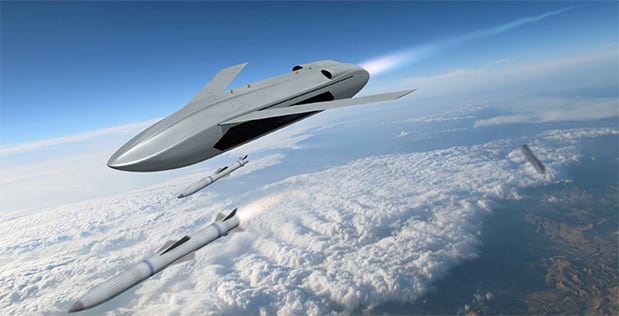 미 국방부 산하 방위고등연구계획국(DARPA)에서 ‘롱샷(Long Shot)’ 프로그램으로 개발되는 미사일 장착 드론. /미 방위고등연구계획국