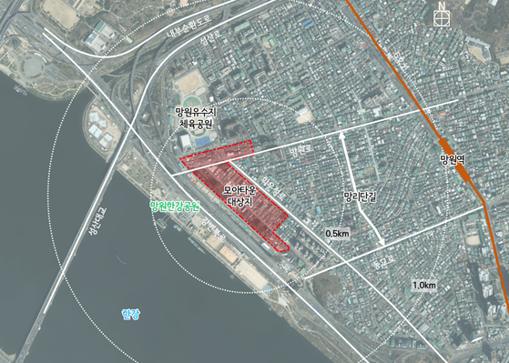 서울 마포구 망원동 456-6번지 일대 모아타운 위치도. 사진 제공=서울시
