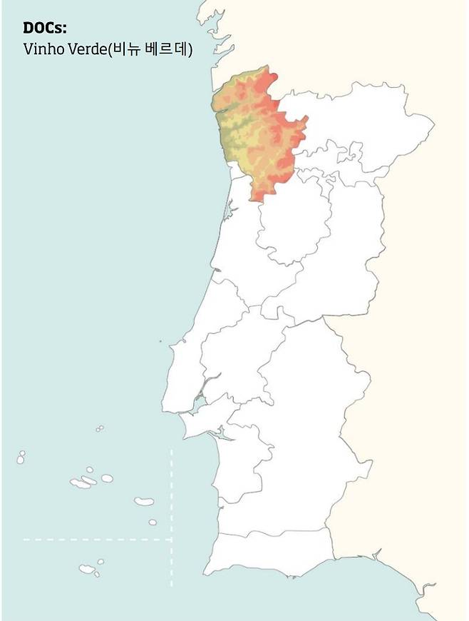 비뉴 베르데 위치. 포르투갈와인협회