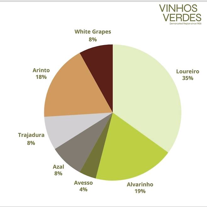 비뉴 베르데 화이트 품종 비율. 비뉴베르데와인재배협회