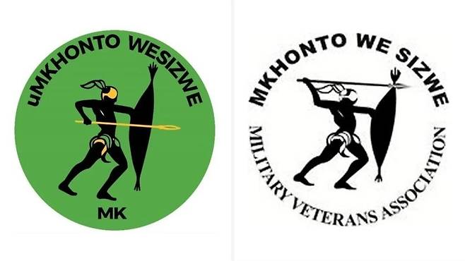 남아공 MK당 로고(왼쪽)와 ANC 과거 무장조직 MK 전우회 로고 [남아공 뉴스24 홈페이지 캡처. 재판매 및 DB 금지]