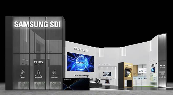 Samsung SDI's exhibition booth at the 37th Electric Vehicle Symposium & Exposition in Seoul, taking place this week from Tuesday to Friday (Samsung SDI)