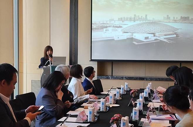 발표하는 성연아 아부다비관광청 한국사무소 대표 [사진/성연재 기자]