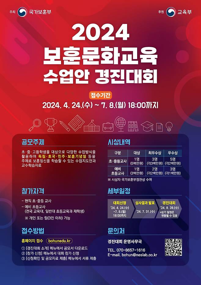 2024 보훈문화교육 수업안 경진대회 포스터.(국가보훈부 제공)