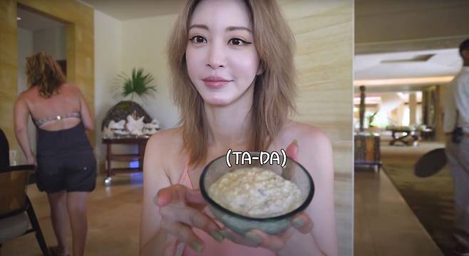 배우 한예슬(42)이 해외여행 조식으로 항상 ‘뮤즐리’를 챙겨 먹는다고 밝혔다./사진=유튜브 채널 ‘한예슬 is’ 캡처