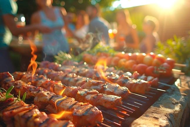 특제소스를 직접 참숯 그릴에 구운 바비큐 꼬치구이 5종 / 사진=제주 신화월드