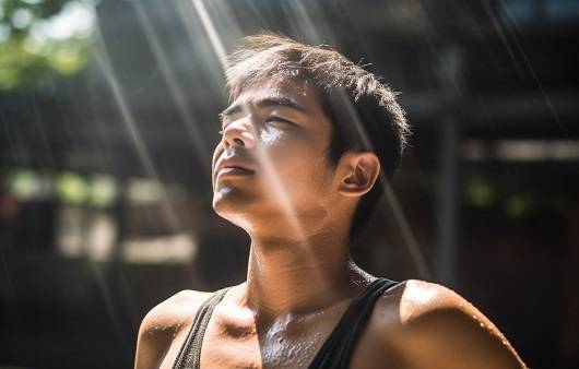 기온이 올라가면 탈수 위험이 커진다ㅣ출처: 미드저니