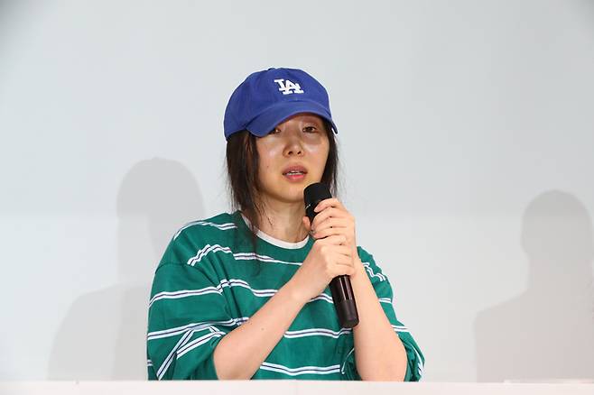 민희진 어도어 대표가 기자회견에서 발언하고 있다. 이준헌 기자