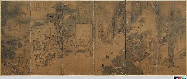 '김홍도 필 서원아집도 병풍' [문화재청 제공. 재판매 및 DB 금지]