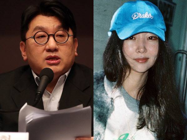 방시혁 하이브 의장(왼쪽)과 민희진 어도어 대표