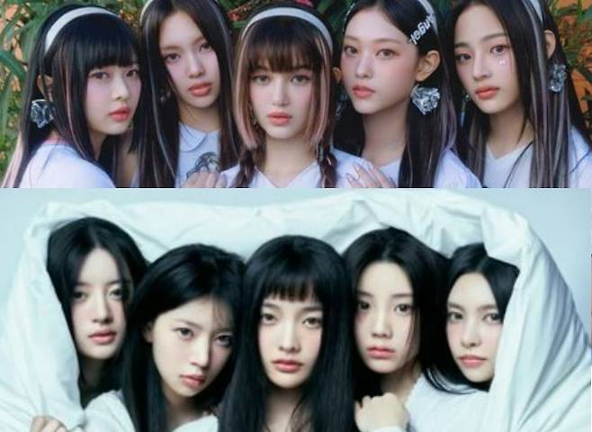 하이브 산하 레이블 어도어의 뉴진스와 빌리프랩의 아일릿 [어도어, 빌리프랩 제공]