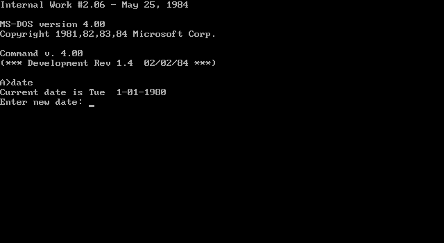 MS-DOS 4.0 베타 실행화면(자료: 코노 스타프로스트 하이드 블로그)