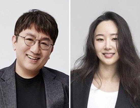 방시혁 하이브 의장(왼쪽)과 민희진 어도어 대표. /하이브 제공