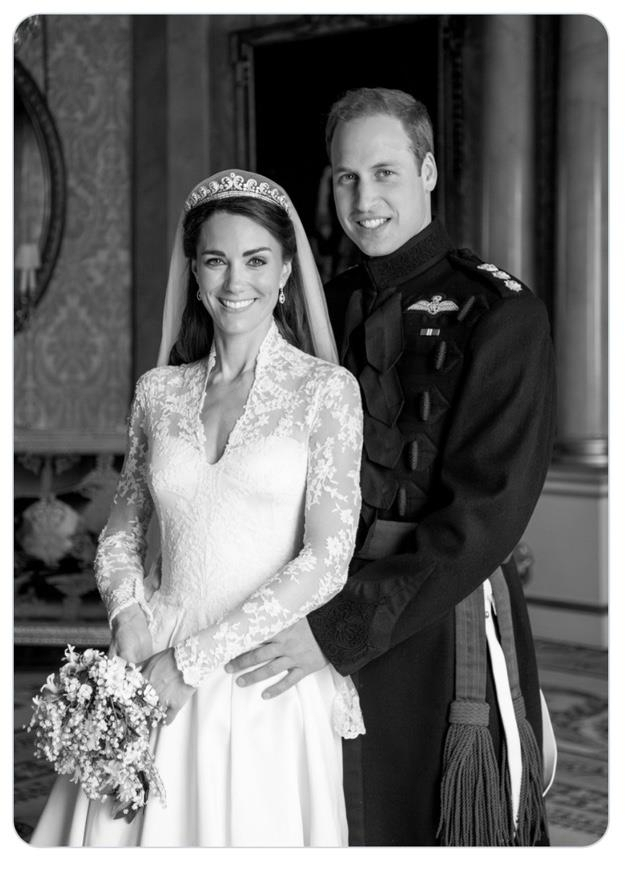 윌리엄 영국 왕세자와 케이트 미들턴 왕세자빈 결혼사진 [왕세자 부부 공식 X계정 캡처]