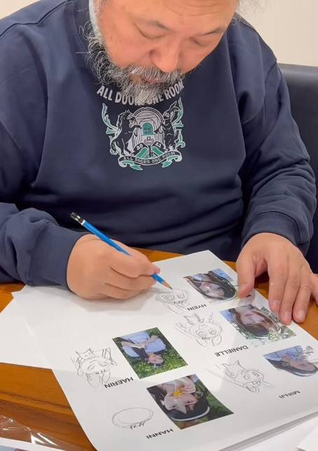 민희진 대표가 SNS에 올린 무라카미 다카시 영상. 민 대표 SNS 갈무리.