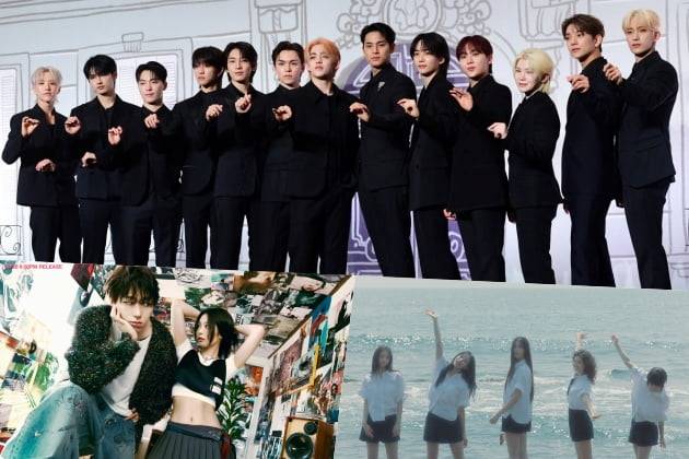 (시계방향) 그룹 세븐틴, 뉴진스, 지코X제니 /사진=각 소속사 제공