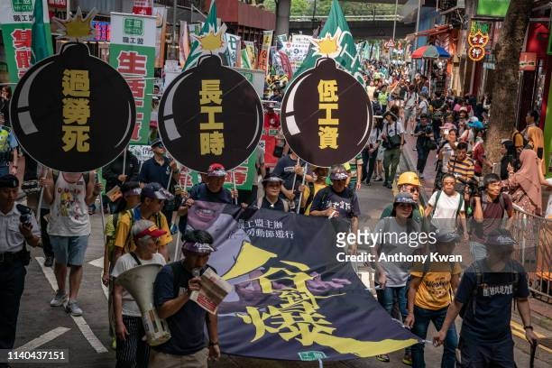 2019년 5월 1일 열린 홍콩 메이데이 행진. 노동자들이 거리를 가득 메웠다./게티이미지.