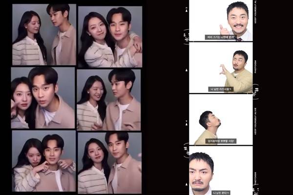최근에는 거리 어디서나 포토부스를 접할 수 있다. 사진은 tvN 드라마 '눈물의 여왕' 주연을 맡은 배우 김지원과 김수현(왼쪽), 포토이즘이 출시한 유병재 프레임. /사진=tvN드라마 인스타그램, 유병재 인스타그램 캡처