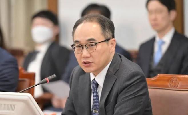 Prosecutor General Lee Won-seok speaks during the March monthly meeting at the Supreme Prosecutors\' Office in Seocho-gu, Seoul, on March 28. Provided by the Supreme Prosecutors\' Office