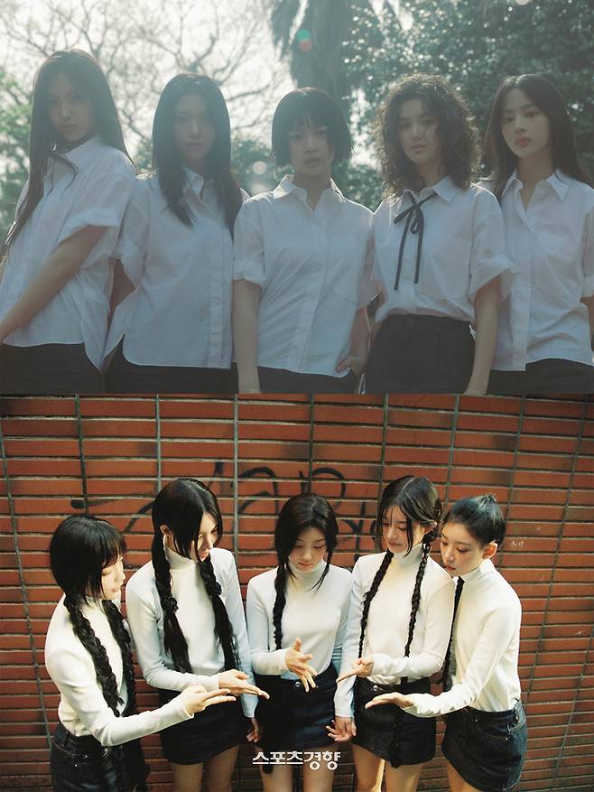 비슷한 콘셉트 논란이 제기되고 있는 그룹 뉴진스(위)와 아일릿. 경향신문 자료사진